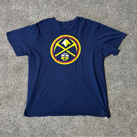 Navy Blue T-Shirt with Yellow and Red Logo - Picture 1 of 7